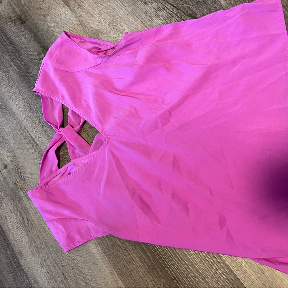 Pink Sleeveless Top with Cutout Back